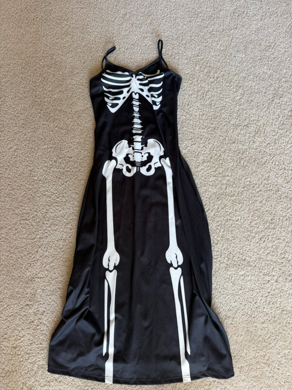 Skeleton Halloween Spaghetti Strap Midi Dress
